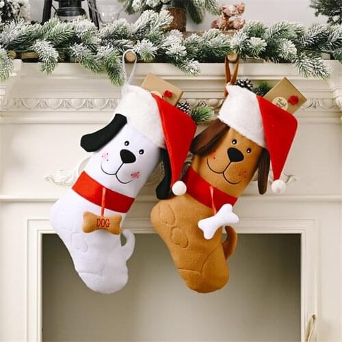 New Year Christmas Stocking Sack Xmas Gift Candy Bag Noel Christmas Decorations for Home Natal Navidad Sock Christmas Tree Decor