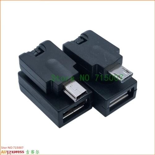 New MINI & MICRO USB 2.0 Male To USB Female 360 Degree Rotation Angle Extension cable Adapter Hot new