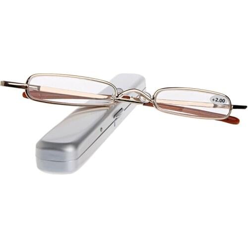 1PC Mini Portable Metal Full Frame Reading Glasses Eyeglasses +1.00 to +4.00 Q1FA