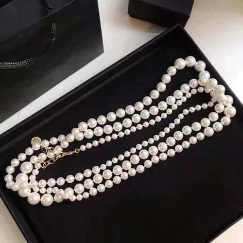 Top Quality Fashion Party Jewelry Pearls Necklace Luxucy Party Sweater Chain Vintage Chain Jewelry Neckalce