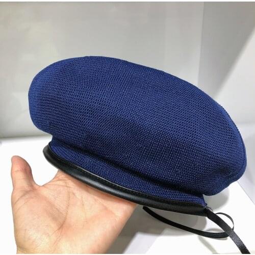 Autumn Fashion Beret for women hat Pure color knitted Acrylic and linen fashion mens and womens summer casual art painter hat