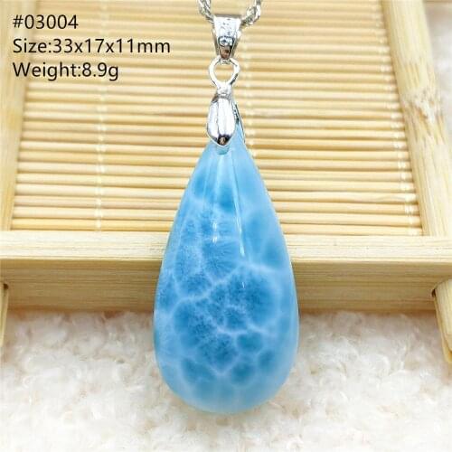 Top Quality Natural Blue Larimar Pendant Gemstone Necklace Heart Water Drop Women Man Water Drop Shape Lucky Gift AAAAAA