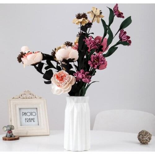 Origami Plastic Vase nordic Flower Pots Decorative Vases Shatter-proof Flower Pot Flowers Vases Decoration Home Decoration