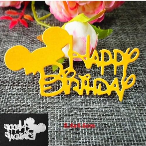 Happy Birthday Metal Cutting Dies for Scrapbooking DIY Album Embossing Folder Paper Card Maker Template Decor Stencils Crafts