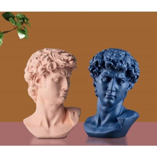 NORDIC DAVID HEAD PORTRAITS ARTS SCULPTURE MICHELANGELO BUONARROTI FIGURINE RESIN CRAFT CREATIVE DECORATIONS FOR HOME R3873