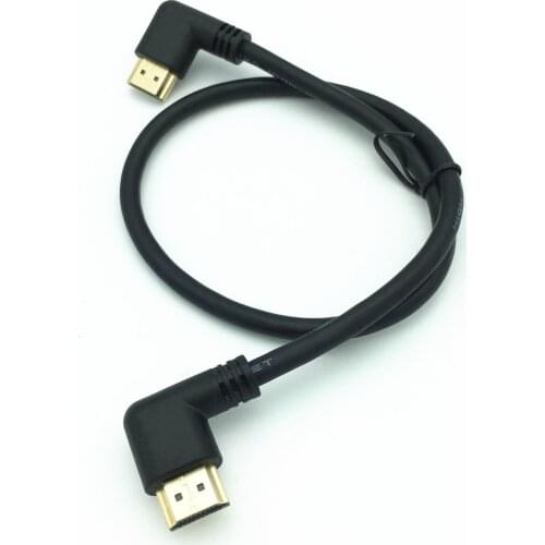 Left or Right Angled 2.0 HDMI-compatible Male to Elbow Male extension Cable 15cm 50cm 1m, 2.0V angle cable 4K*2K @60HZ