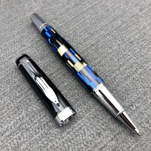 High End Luxury Resin Signature Pen 0.6mm Advanced Acrylic Gel Pen Checkerboard Lattice Writting Pen