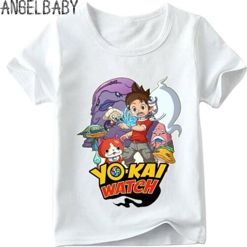 Baby Boys/Girls Yo Kai Watch Print Funny T shirt Kids Funny Clothes Summer Children Short Sleeve Tops,HKP5137
