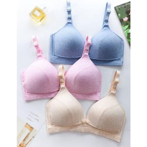 Womens Fashion Front Button Breastfeeding Breast Without Rims Pregnant Women Nursing Bra