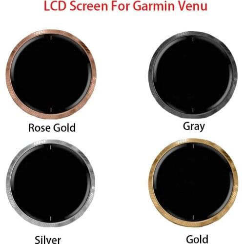 1.2” LCD Screen Display For Garmin Venu smart Watch screen Golden/Gray/silver/Rose Gold Frame Cover Repair Replacement Parts