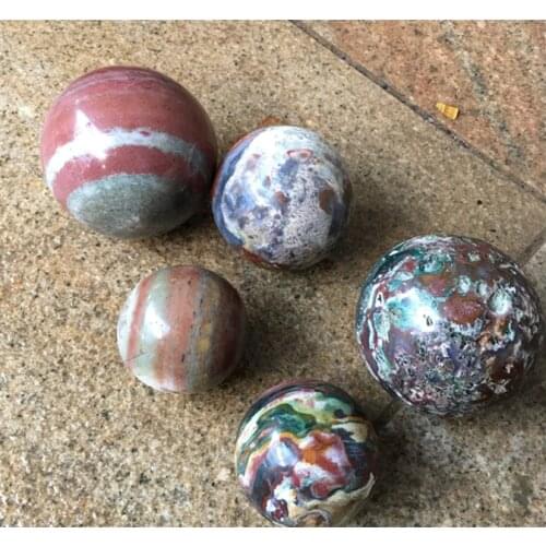 1pcs Ocean Jasper Sphere Natural Quartz Crystal Collection Gift Home Furnishing Articles Reiki Healing Mineral Ball
