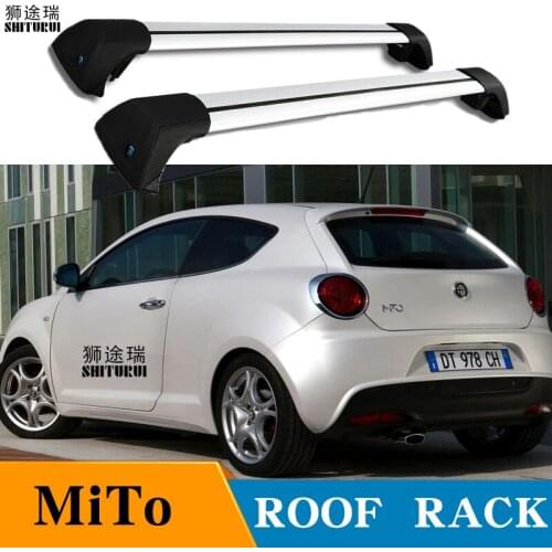 2 pcs For ALFA ROMEO MiTo Hatchback 2008+ 3-dr roof bar car special aluminum alloy belt lock Led shooting spotlight roof