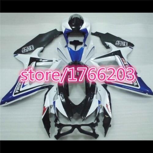 2008 2009 2010 GSXR 600 Body Kit Fairing blue black white For A GSXR600 10 GSXR750 09 GSX R 600 08 GSXR750 09 K8 BBF