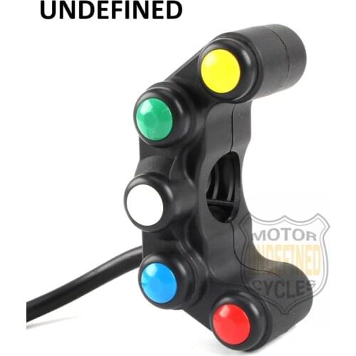 5 Button Lights ON OFF Waterproof Motorcycle Switch Button 22mm 7/8 Handlebar For Honda Kawasaki ATV Scooter Dirt Bike Universal