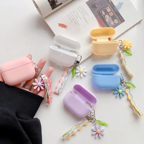 Cute Korean Flower Decor Silicone Cover for Apple Airpods Pro Case Bluetooth Wireless Earphone Accessories for AirPods 3 Case