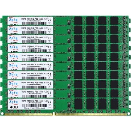 DDR3 10X4GB 10X8GB RAM kit 1333MHz 1600MHz PC3-10600 PC3-12800 DDR3 Non-ECC CL9 CL11 DIMM Desktop Memory 1.5V Wholesale price
