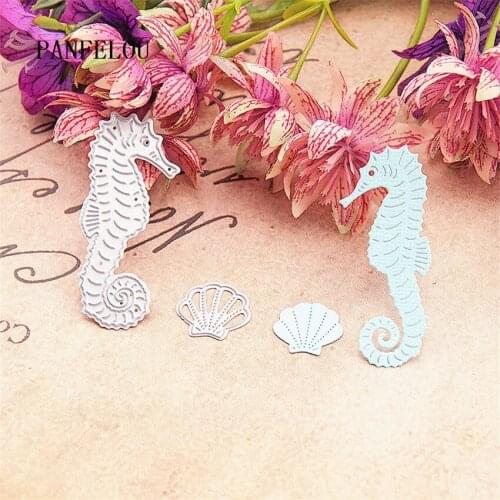 Hippocampal shells 1lot=2pcs paper die cutting stencils punch Metal cuts dies cutting dies Scrapbooking DIY Embossing mould card