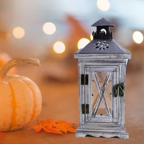 Exquisite Hanging Wedding Handmade Lantern With Handle Home Vintage Candle Holder Gift Wood Metal Garden European Style
