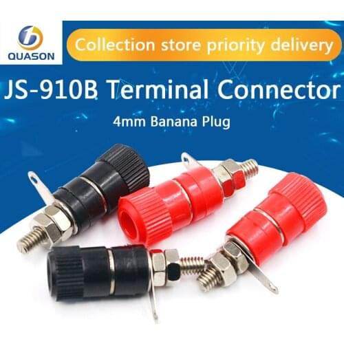10PCS/LOT Terminal Blocks JS-910B 4mm Amplifier Terminal Connector Binding Post Banana Plug Jack Mount Black 5 Red 5