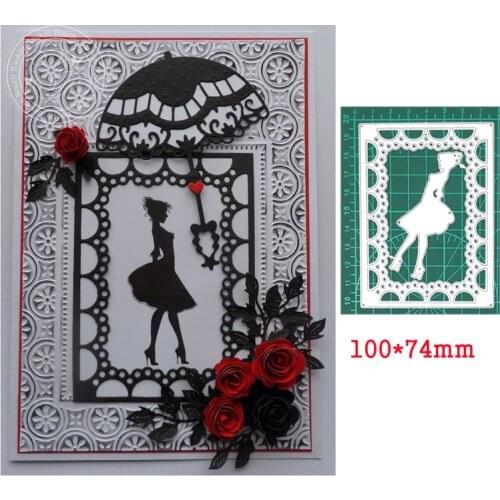 Metal cutting die dancing girl frame background craft scrapbooking card decorative die for diy album paper card die stencil