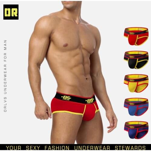 BS85 mens cotton underwear solid color low waist sexy breathable comfortable briefs men