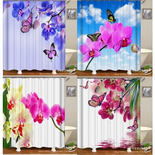 New Butterflies and flowers curtains curtain shower curtain Bathroom curtain Shower curtain Curtains for kitchen Shower curtains