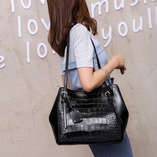 2020 New European American Fashion Solid Color Shoulder Bag Women Large Capacity Crocodile Pattern Handbag Messenger tote bag