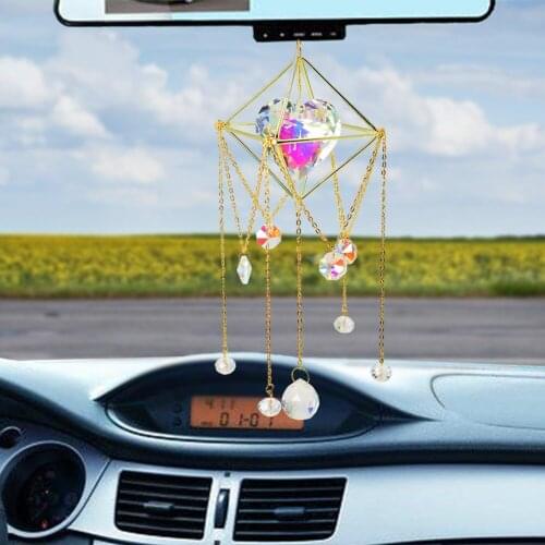 New Love Heart Crystal Prisms Hanging Rainbow Chaser Lighting for Window Curtains Pendant Home Garden Car Lamp Decor