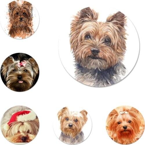 New Arrival yorkshire terrier dog puppy Badge Brooch Pin Accessories For Clothes Backpack Decoration gift