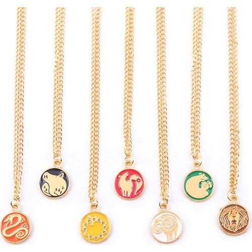 The Seven Deadly Sins Cosplay Necklace Meliodas Ban Fox Dragon Serpent Goat Anime Print Necklace Pendant Costume Accessory Prop