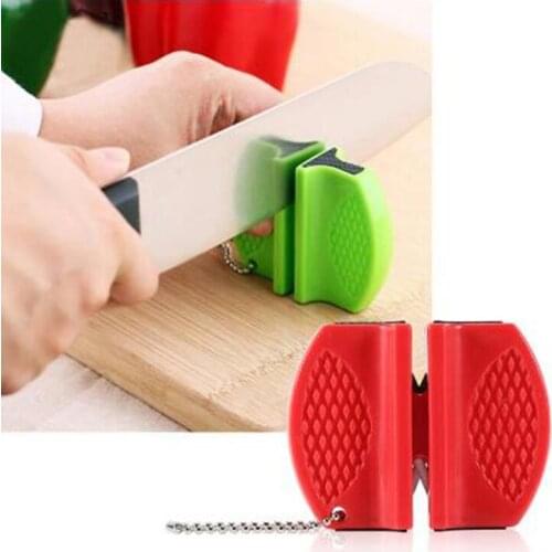 Portable Mini kitchen Knife Sharpener Kitchen Tools Accessories Creative Butterfly Type Two-stage Camping Pocket Knife Sharpener