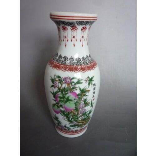 Rare Collection Qianlong (1711-1799) famille rose porcelain Peaches vase, best collection& adornment, Free shipping
