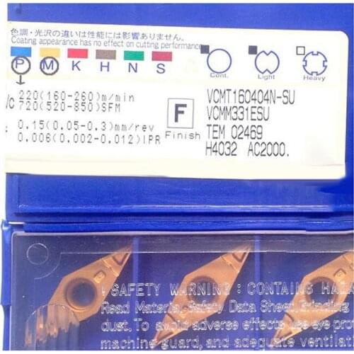 Light Cut Machine VCMT NSU Diamond Type Inserts For Turning Carbide Coated Processing Steel And Stainless Steel VCMT110302