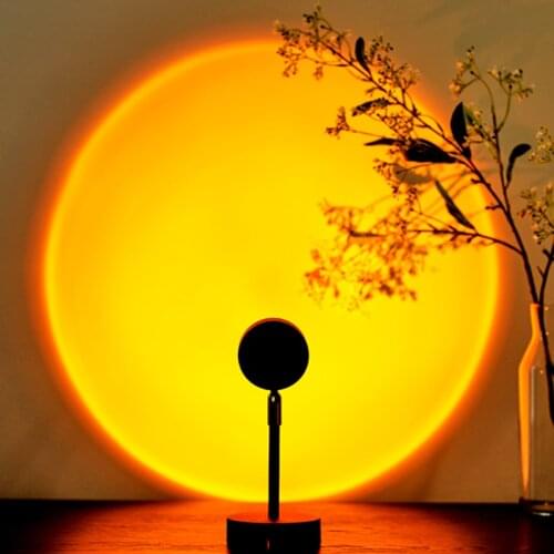 Rainbow Sunset Red Projector Led Night Light Sun Projection Desk Lamp for Bedroom Bar Coffee Store Wall Decoration Lighting