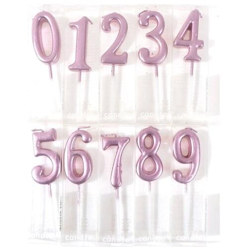 0 1 2 3 4 5 6 7 8 9 Cake Topper Kids Girls Boys Bar Baby Party Supplies Decoration Rose Gold Happy Birthday Number Cake Candles