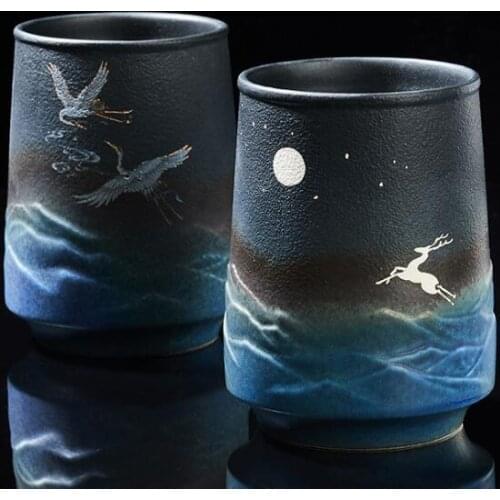 Unique Exquisite Chinese Classic Style Ceramic Cup Home Office Mug Coffee Cup Large Beer Mug Art Printing Creamic Bottle