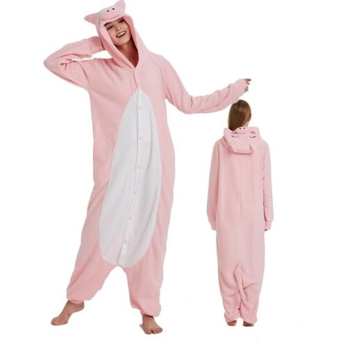 Adult Pyjamas Pig Onesies for women Men Pajamas Animal Cosplay Costume Sleepwear Kigurumi Anime Halloween Onesieshow