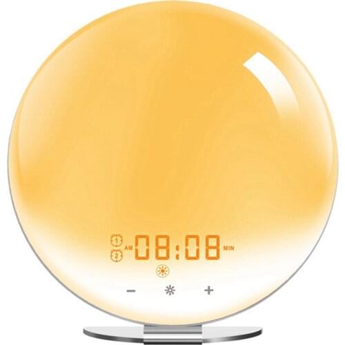 Wake Up Light Smart WiFi Alarm Clock with APP & Voice Control Sunrise/Sunset Simulation Alarms Snooze Function EU Plug