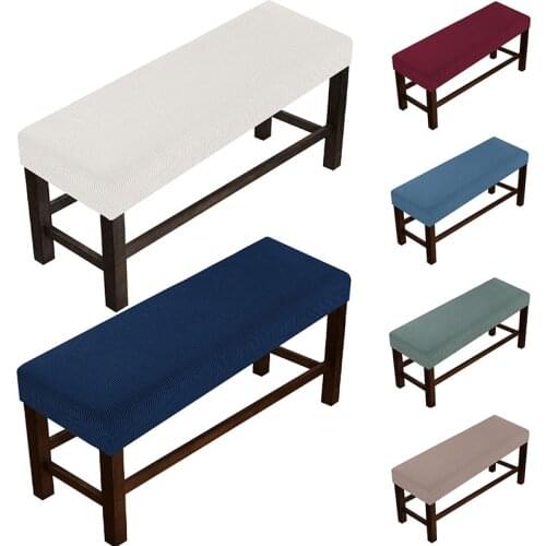 Jacquard Bench Slipcovers Stretch Chair Cushion Cover for Dining Room Solid Color Piano Chair Cover All-inclusive Stool Cases