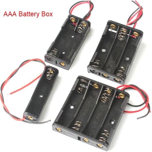 New 1x 2x 3x 4x AAA Battery Box Case Holder With Wire Leads Side By Side Battery Box Connecting Solder For 1-4pcs AAA Batteries