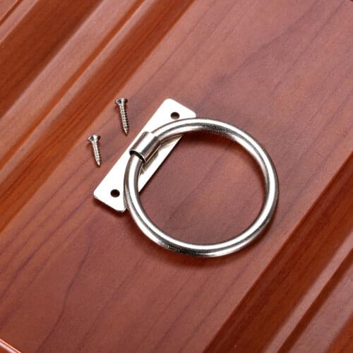 1Pc Silver Vintage Round Ring Furniture Door Pulls Handle Zinc Alloy Cabinet Dresser Drawer Knobs for Jewelry Chest Box 58*53mm