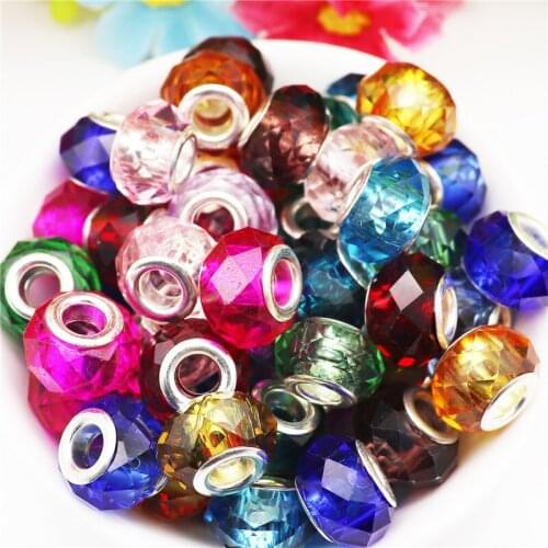 10 Pcs/Lot Glass Beads Bulk 15MM for Jewelry Making Women Bracelets Pendants Necklaces Hair Bead DIY Fit Pandora Bracelet Chain