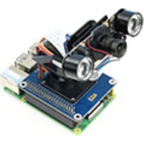 2-DOF Pan-Tilt HAT for Raspberry Pi Light Intensity Sensing I2C Interface PCA9685 PWM chip TSL2581 light sensor