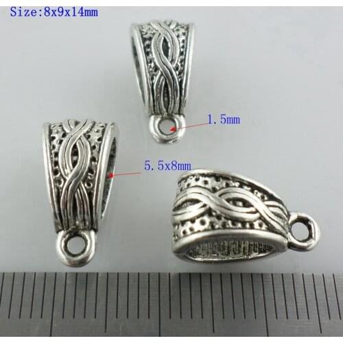 28pcs Tibetan Silver Charms Bails Spacer Beads Connectors Pendants 8x9x14mm Jewelry Findings