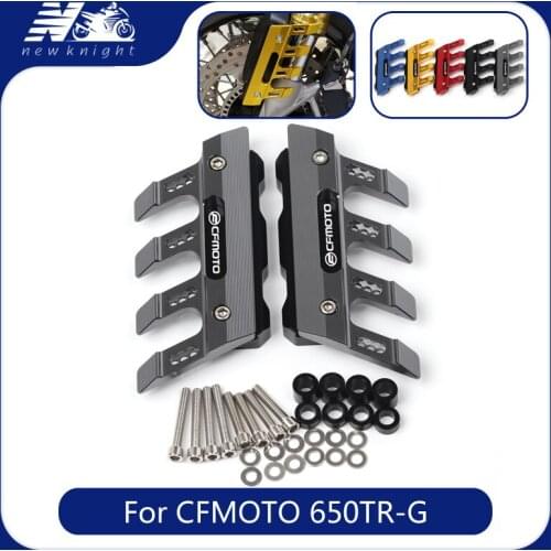 With Logo For CFMOTO 650TR-G Motorcycle CNC Aluminum mudguard side protection block front fender anti-fall slider Accessories