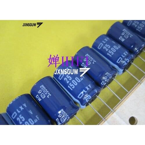20PCS NIPPON LXY 25V1500UF 12.5X20MM NCC Aluminum electrolytic capacitor 1500UF/25V CHEMI-CON 105 degrees 1500uF 25V