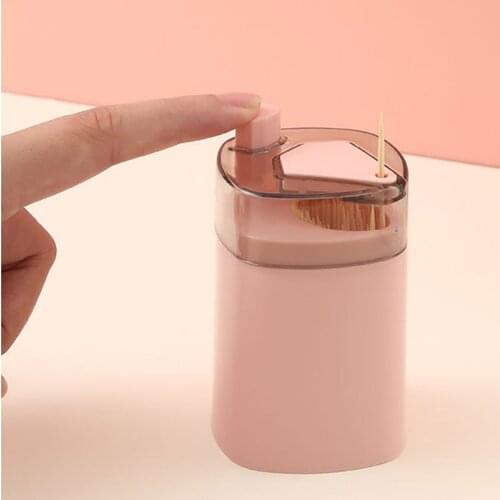 Automatic Toothpick Box Wheat Straw Press type Holder Container Portable Pop-up Toothpick Dispenser Storage Box Kitchen Organize