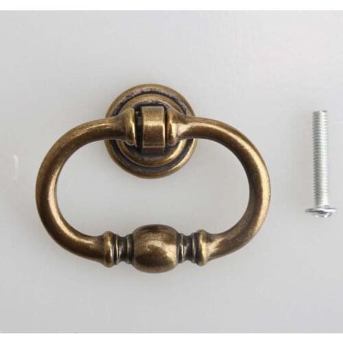 Bronze dresser handle knob Antique brass drop rings drawer cabinet knob pull 96mm vintage style furniture hardware handles knobs