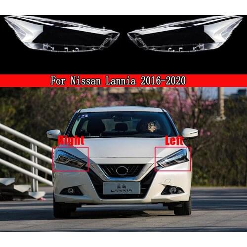 Car Headlight Shell Lamp Shade Transparent Cover Headlight Glass Headlamp Lens Cover For Nissan Lannia 2016~2020 Auto Lamp Case