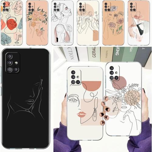 Soft Phone Case For Samsung Galaxy A51 A21s A71 A12 A31 A52 A41 A32 A02s A11 A72 A42 Clear Back Cover Funda Abstract Cartoon Cas